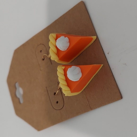 Pumpkin Pie Slice Earrings - Picture 2 of 3